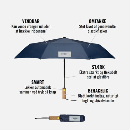 Blå paraply fra DRIP Denmark