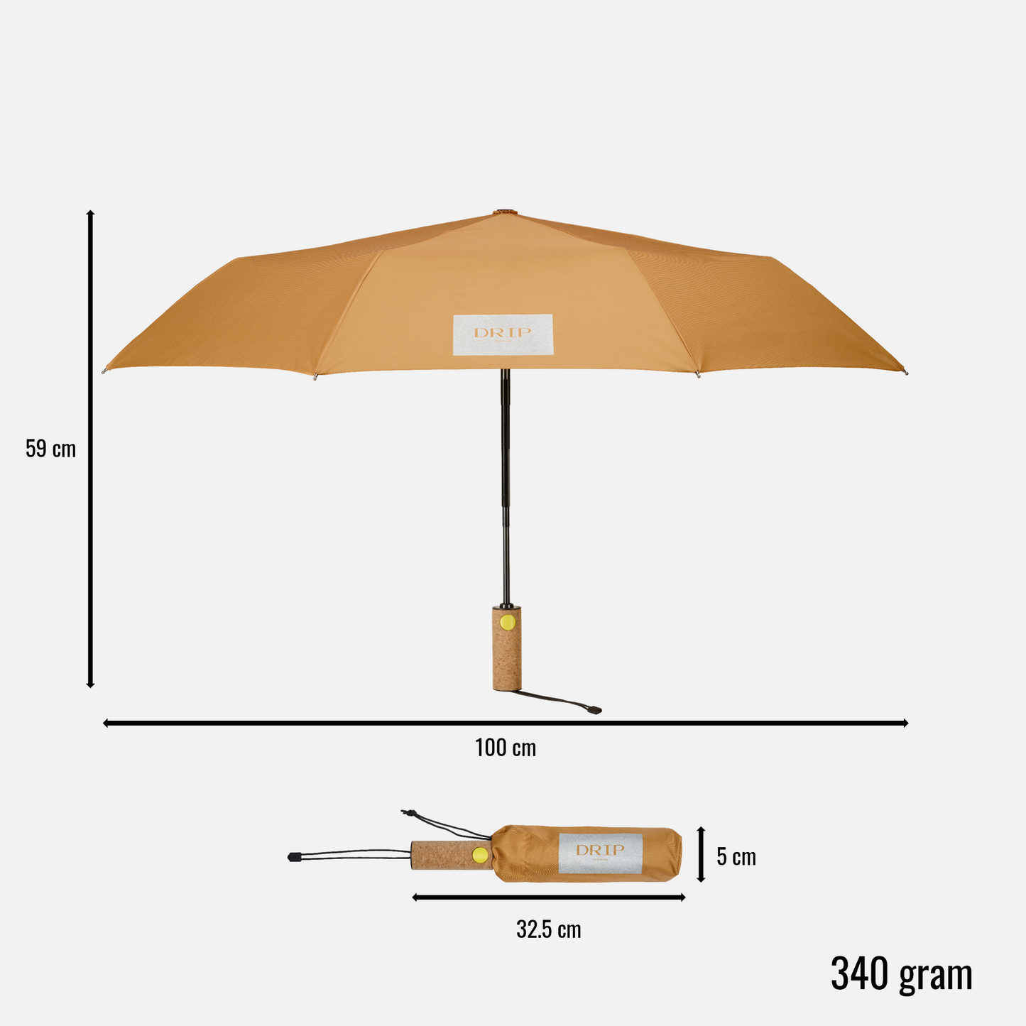 Orange paraply fra DRIP Denmark